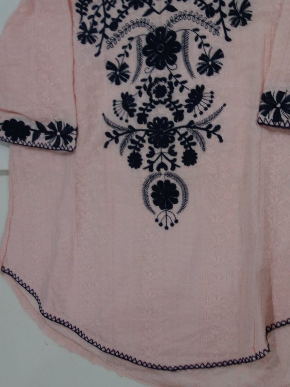 Beautiful Top with Embroidery Size Medium Armpit to Armpit 19"